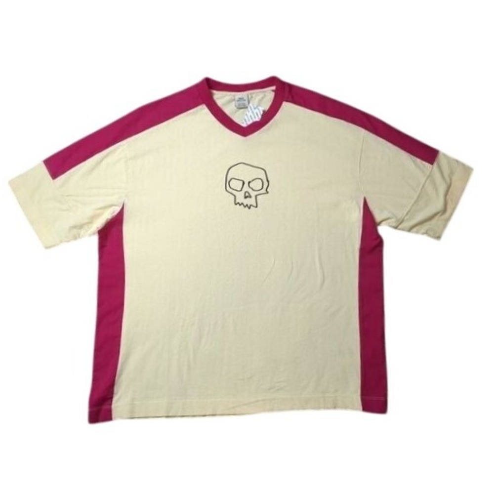 NWT Urban Outfitters T-Shirt Oversized Skull Art Graphic Boxy V-Neck Women's S/M